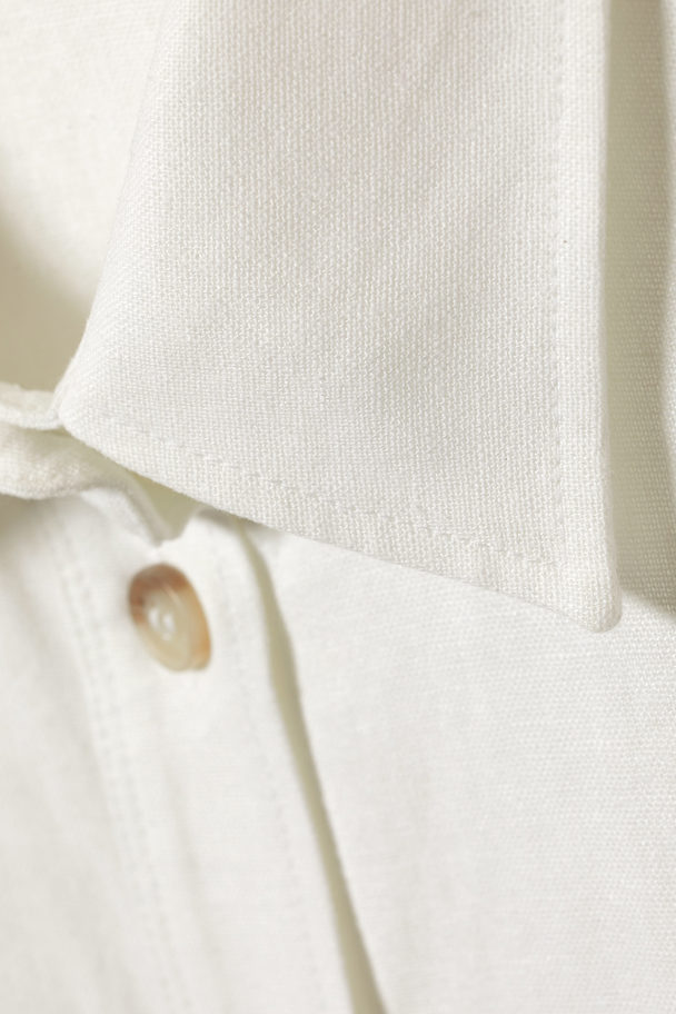 Weekday Relaxed Linen Mix Shirt Vit