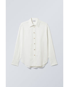 Relaxed Linen Mix Shirt Vit