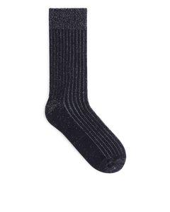 Slub-knit Cotton Socks Dark Blue