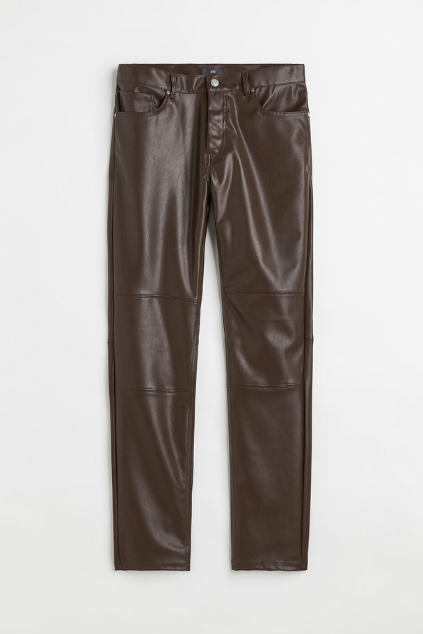 H&M Slim Fit Trousers Dark Brown