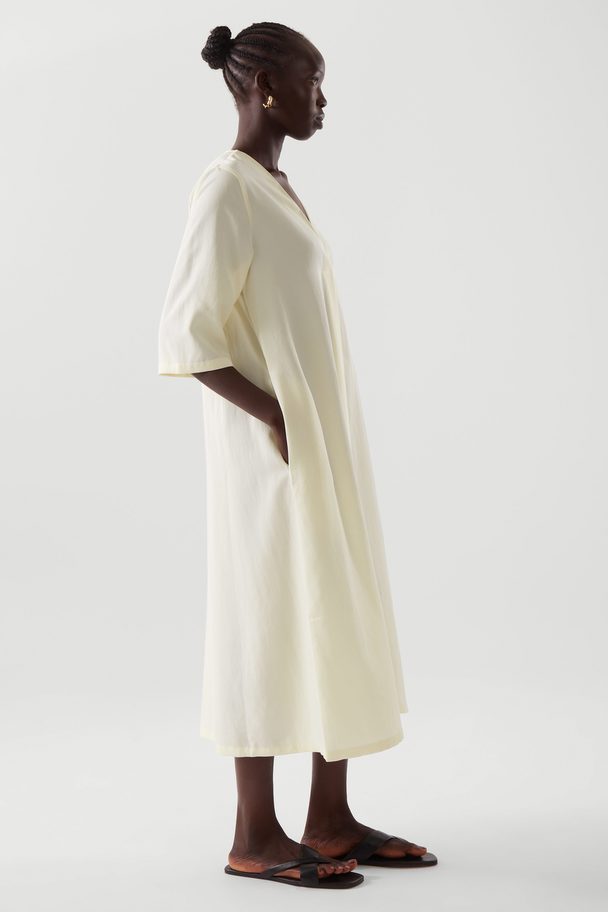COS V-neck Midi Dress White