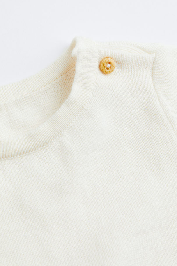 H&M 3-piece Fine-knit Cotton Set Dark Red/white