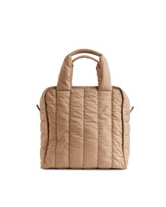 Arket And Pia Wallén Quilted Hand Bag Beige