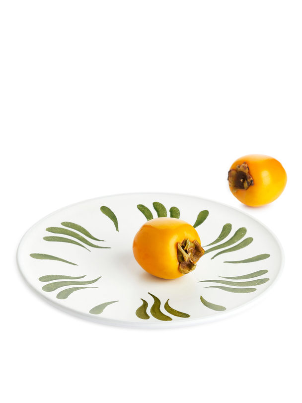 ARKET Hand-painted Plate 28 Cm White/green