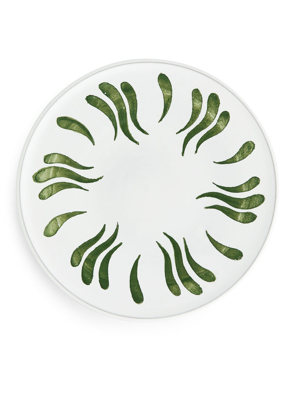 ARKET Hand-painted Plate 28 Cm White/green