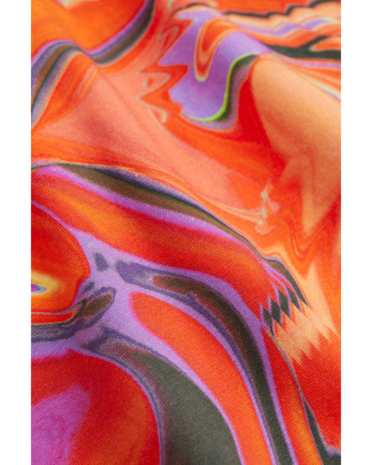 H&M H&m+ Cropped T-shirt Orange/patterned
