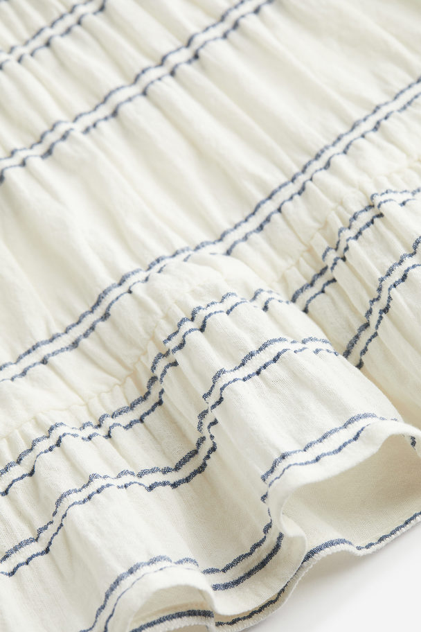 H&M Jacquard-weave Skirt White/striped