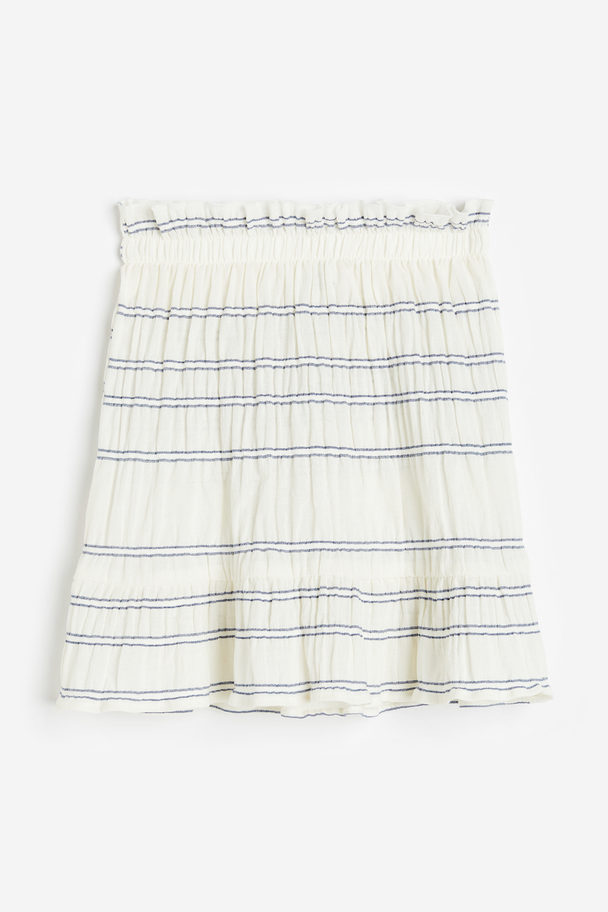 H&M Jacquard-weave Skirt White/striped