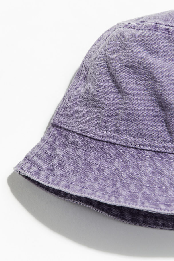 H&M Cotton Bucket Hat Denim Purple