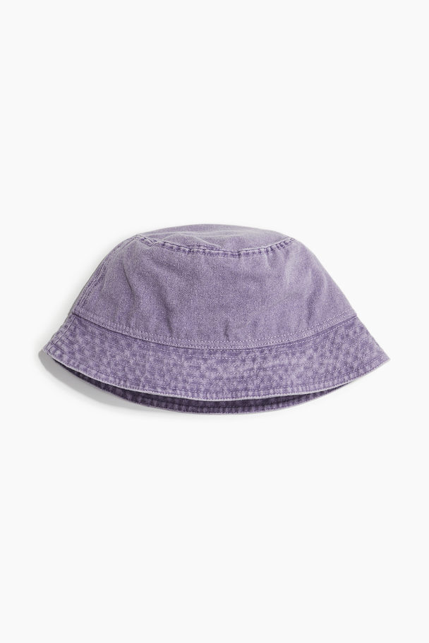 H&M Cotton Bucket Hat Denim Purple