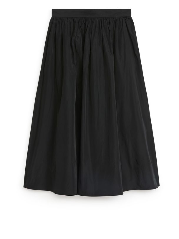 ARKET Tafetta Midi Skirt Black