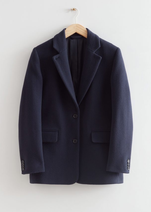 & Other Stories Oversized Blazer Navy