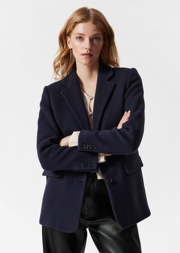 & Other Stories Oversized Blazer Navy