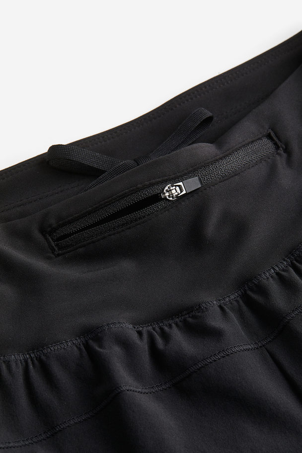 H&M Drymove™ Double-layered Sports Shorts Black