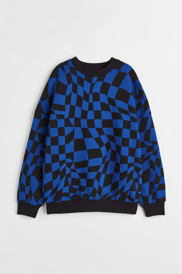 H&M Sweatshirt Black/blue Checked