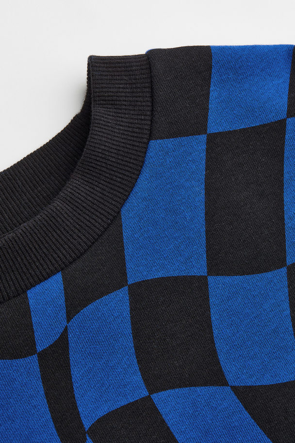 H&M Sweatshirt Black/blue Checked
