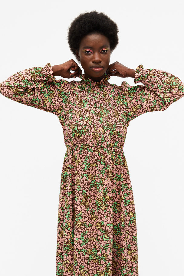 Monki Long Sleeved Smock Dress Floral