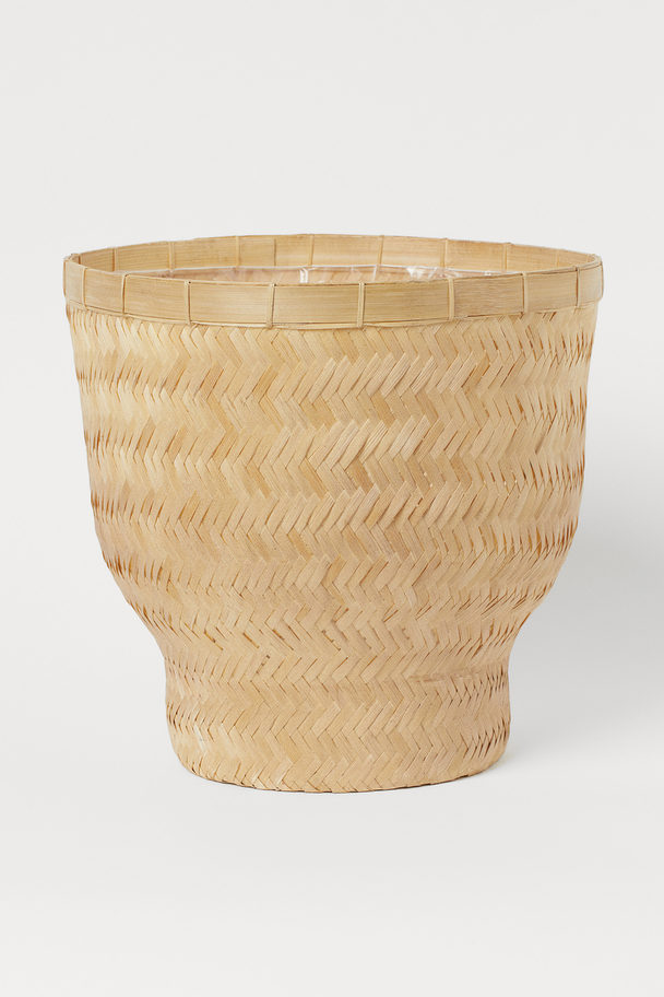 H&M HOME Large Bamboo Plant Pot Beige