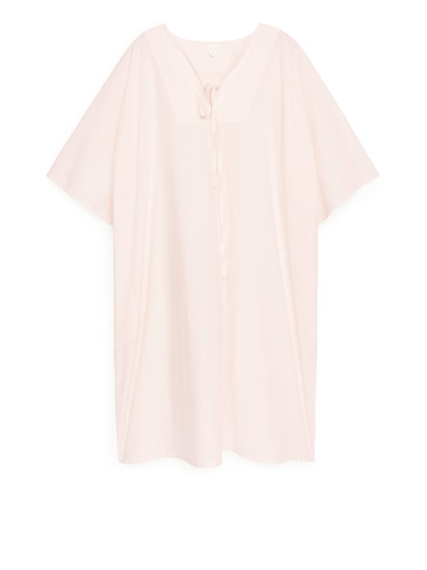Arket Relaxed Cotton Tunic Dress Light Pink