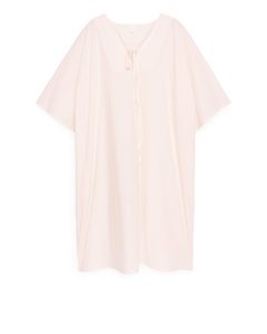 Relaxed Cotton Tunic Dress Light Pink