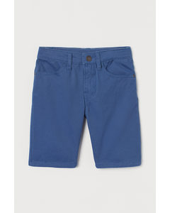 Cotton Twill Shorts Blue