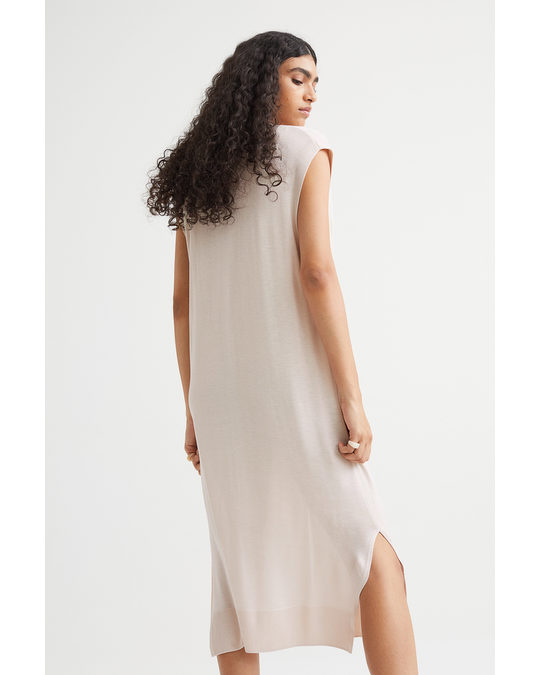 H&M Fine-knit Dress Light Beige