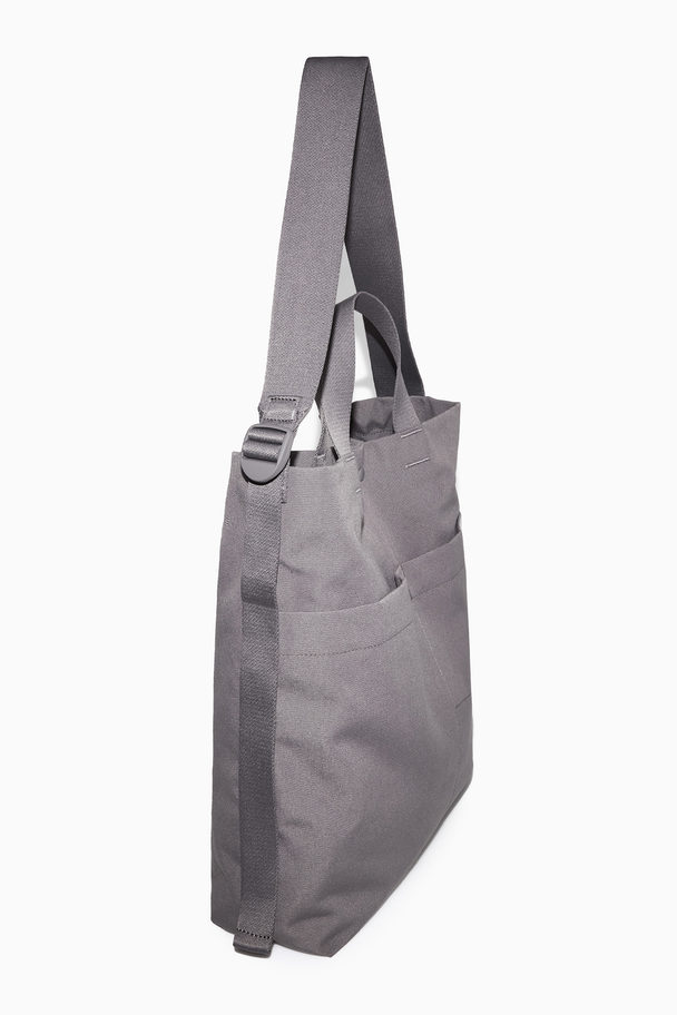 COS Recycled Canvas Tote Bag Grey