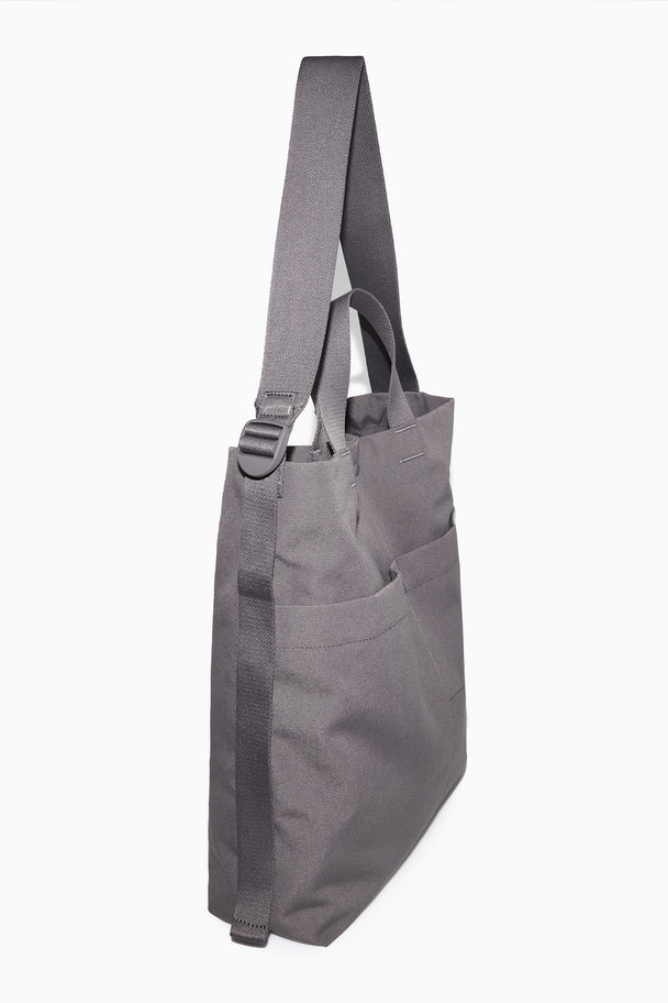 COS Recycled Canvas Tote Bag Grey