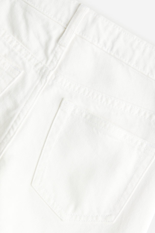 H&M Relaxed Fit Denim Shorts White