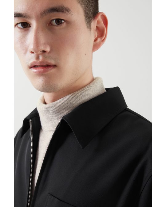 COS Relaxed-fit Wool Overshirt Black
