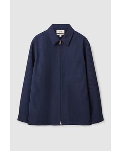 Relaxed-fit Wool Overshirt Navy