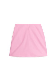 Cotton Twill Mini Skirt Pink