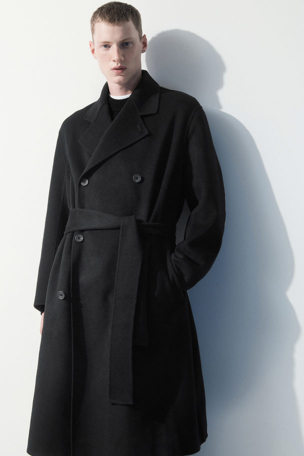 COS The Double-breasted Wool Coat Black
