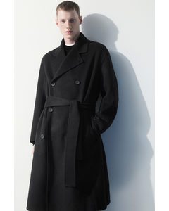 The Double-breasted Wool Coat Black