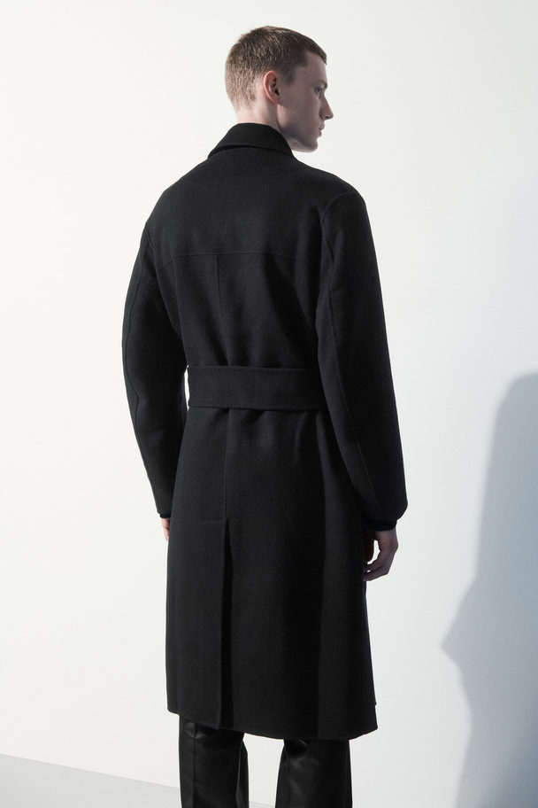 COS The Double-breasted Wool Coat Black