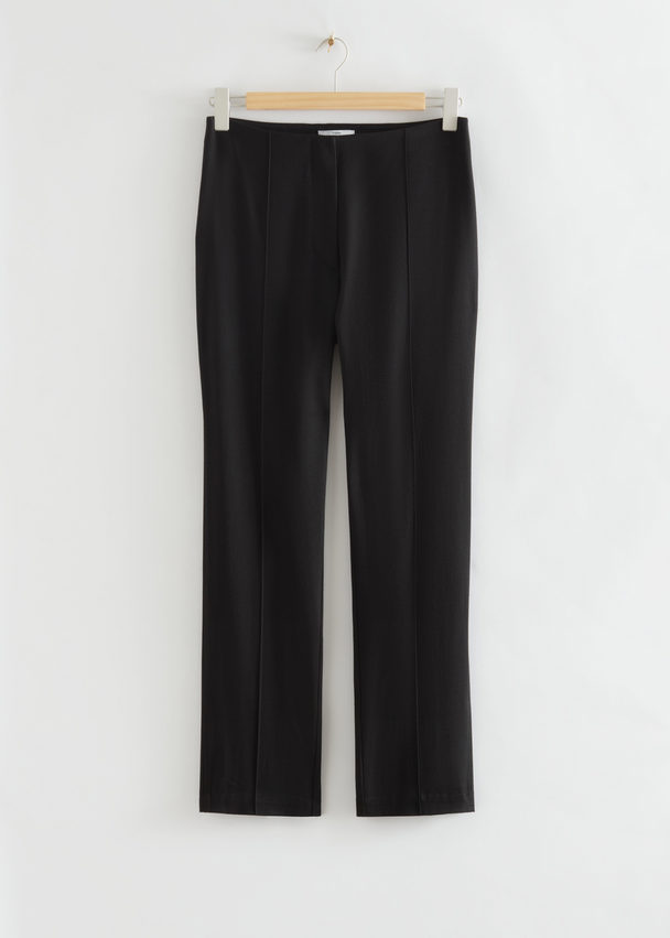 & Other Stories Slim Fit Tailored Trousers Black