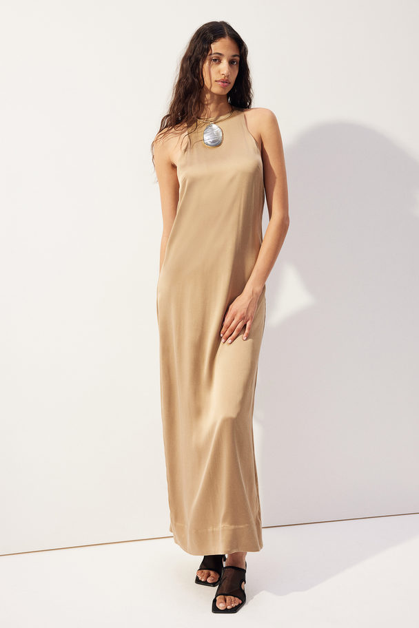 H&M Seidenkleid Beige