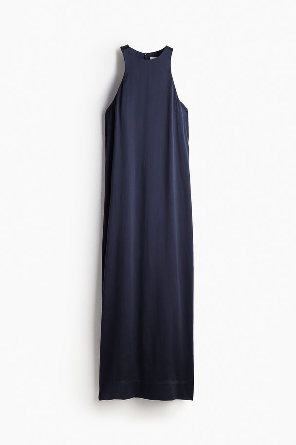 H&M Silk Dress Navy Blue