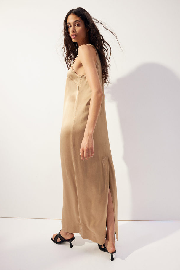 H&M Seidenkleid Beige