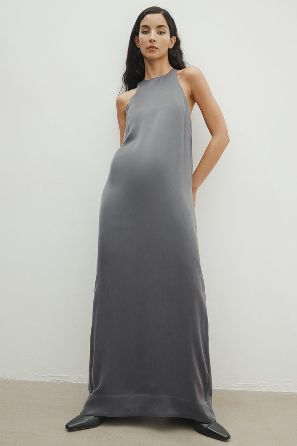 H&M Silk Dress Dark Grey