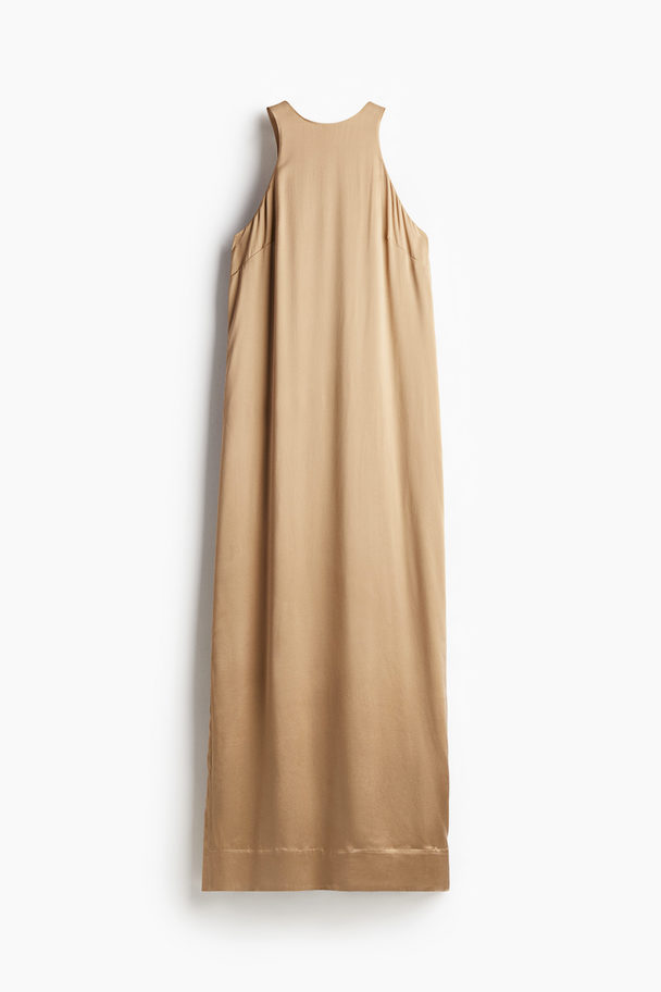 H&M Zijden Jurk Beige