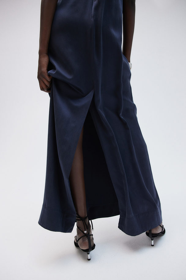 H&M Silk Dress Navy Blue