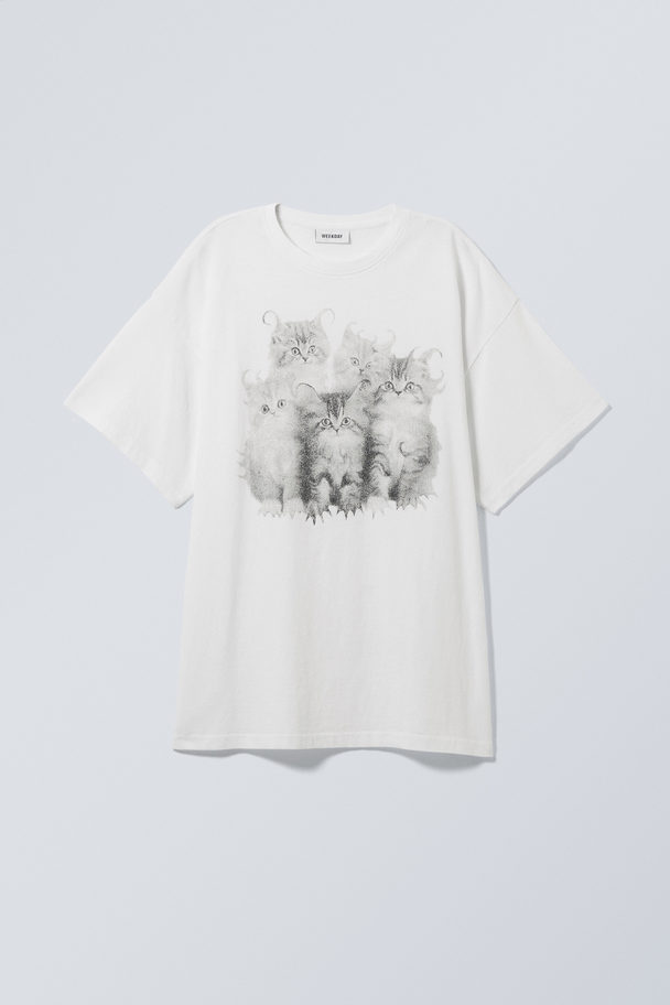 Weekday Oversized Printed T-shirt Kittens