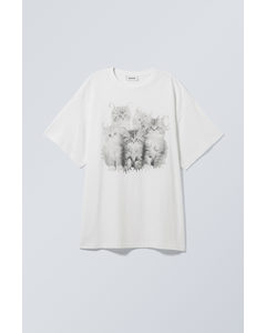 Oversized T-Shirt mit Print Kätzchen