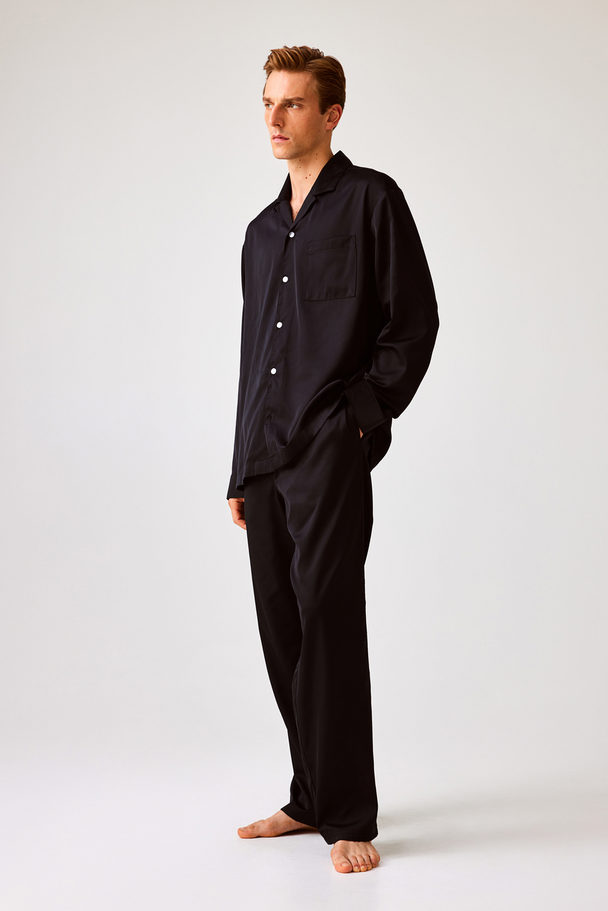 H&M Satijnen Pyjama Zwart