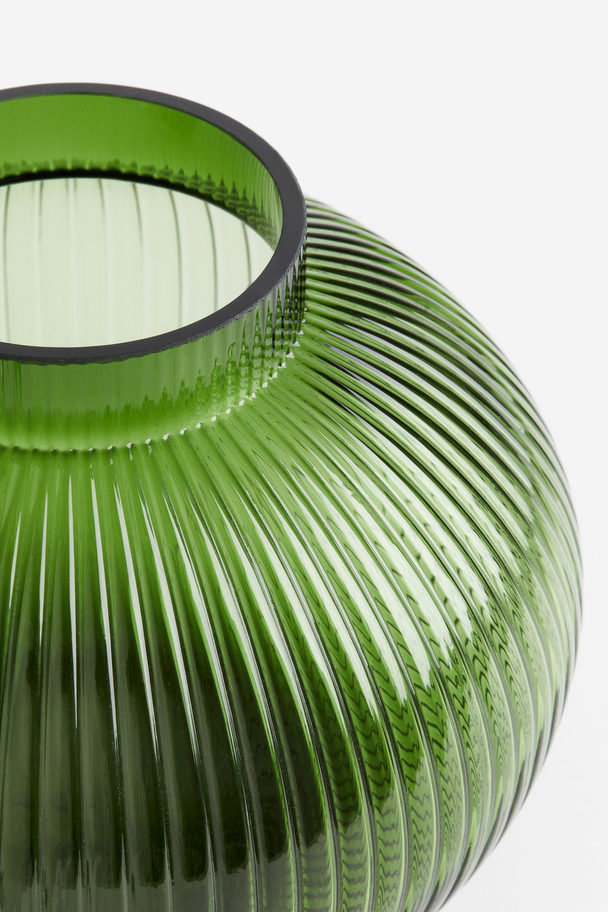 H&M HOME Glass Vase Dark Green