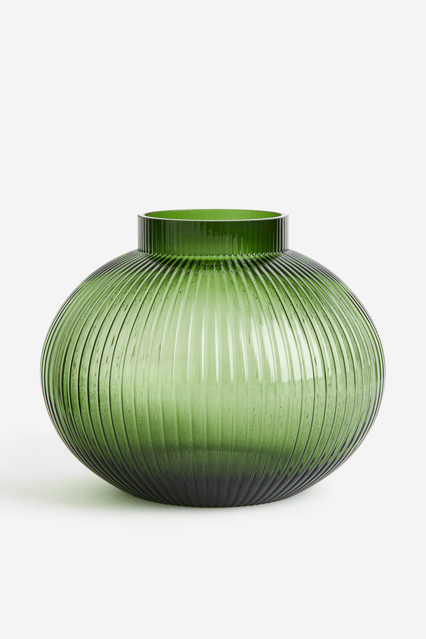 H&M HOME Glassvase Mørk Grønn