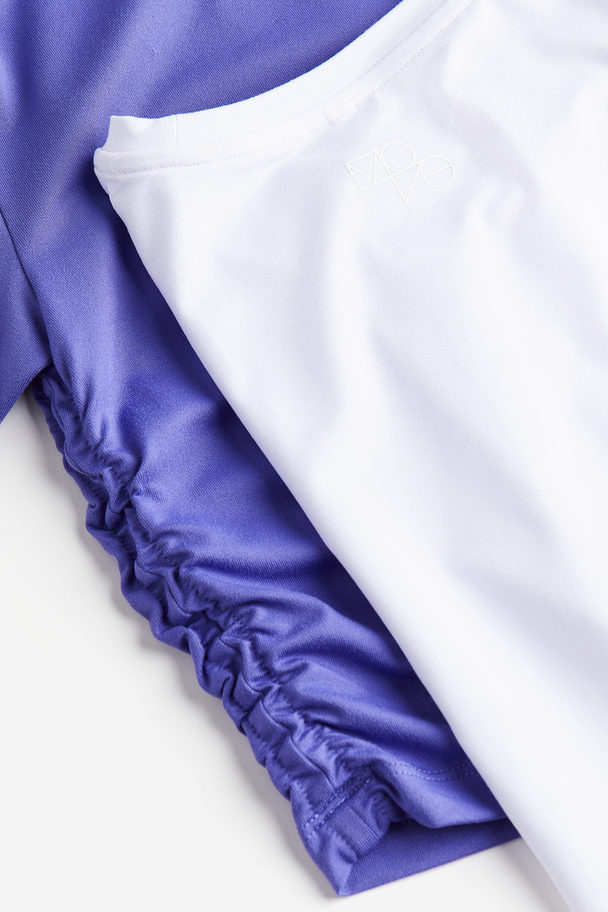 H&M 2-pack Drymove™ Sports Tops Purple/white