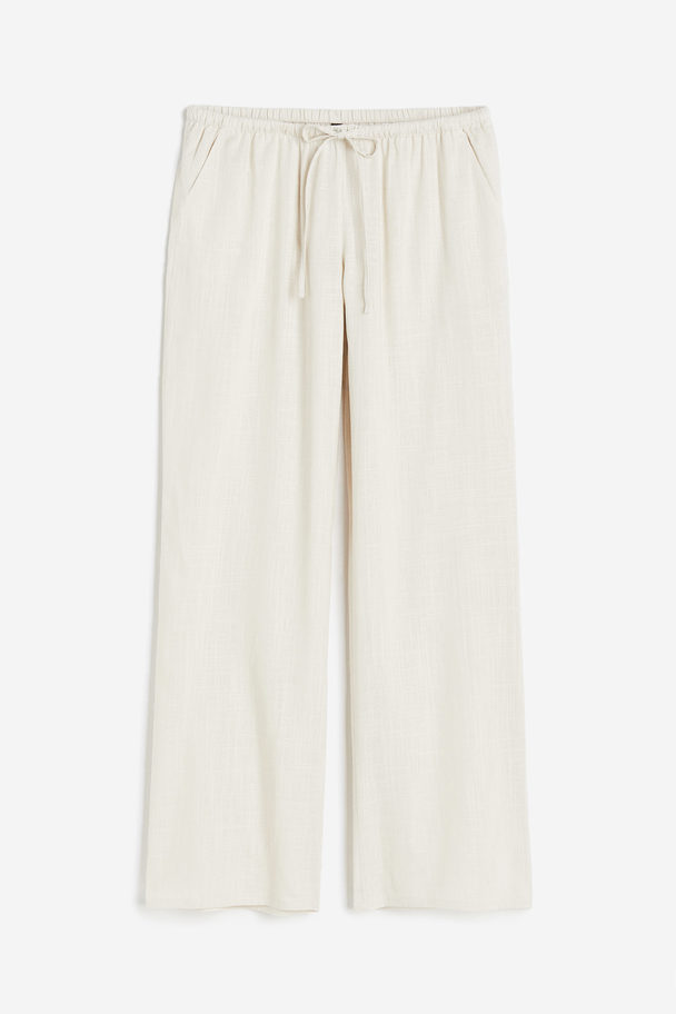 H&M Schlupfhose aus Leinenmix Hellbeige