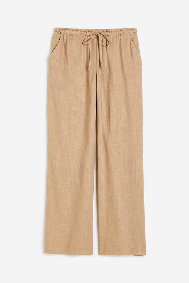 H&M Wide Trousers Beige